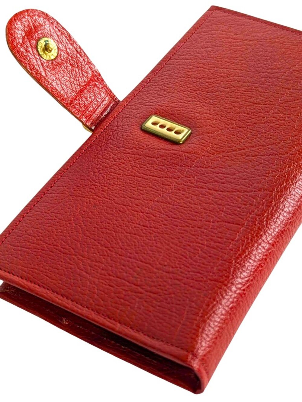 Vintage ROLFS Red Buffalo Calf Leather Wallet – Bifold Checkbook Clutch, Made in - Picture 9 of 11
